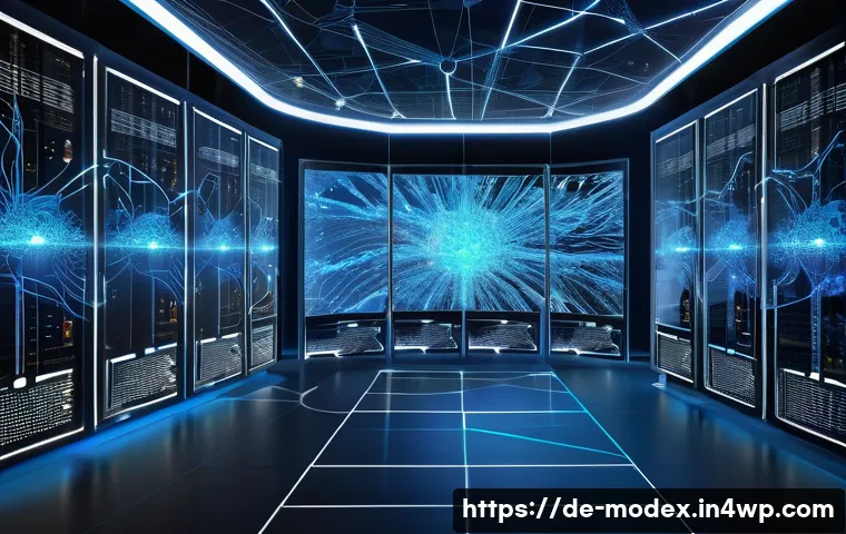 인공지능의 결정 과정에서의 투명성 - A highly detailed digital illustration of an advanced artificial intelligence decision-making proces...