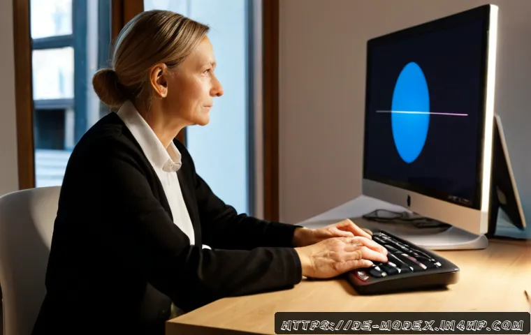인공지능이 인간의 도덕적 판단에 미치는 영향 - Photorealistic ethical decision scene in a modern German home office, thoughtful middle-aged woman s...